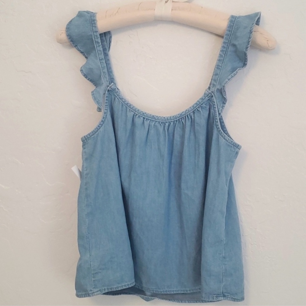 GAP Blue Ruffled Tank Top - Picture 5 of 5